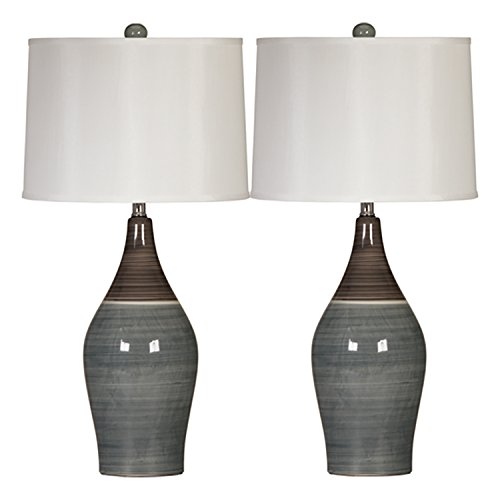 Product Cover Signature Design by Ashley -  Niobe Ceramic Table Lamp - Set of 2 - Multicolored/Gray