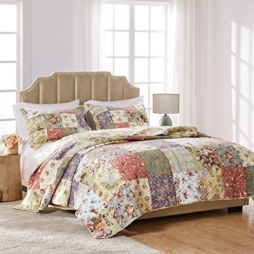 Product Cover Greenland Home Blooming Prairie 100% Cotton Authentic Patchwork Quilt Set, 3-Piece King/Cal King