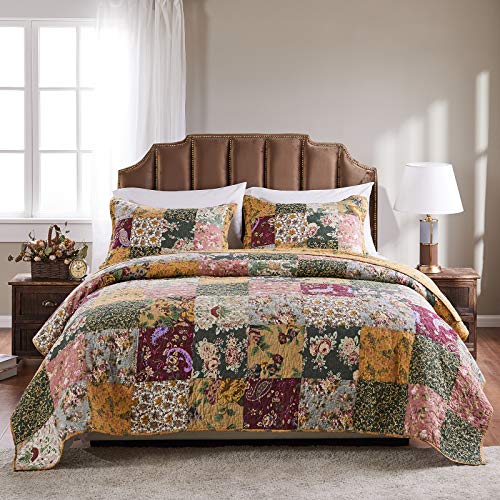 Product Cover Greenland Home Antique Chic 100% Cotton Authentic Patchwork Quilt Set, King