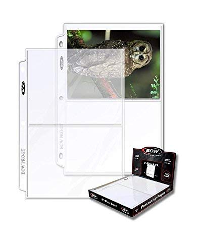 Product Cover BCW Protective Pages Crystal Clear for Photographs or Postcards | 2-Pocket Page | Pocket Size 5 ½