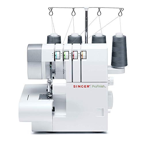 Product Cover Singer 14CG754 Serger 2-3-4 Thread Capability Overlock with Blind, Rolled Hems and Flatlocking, Take Your Creations to The Next Level, White