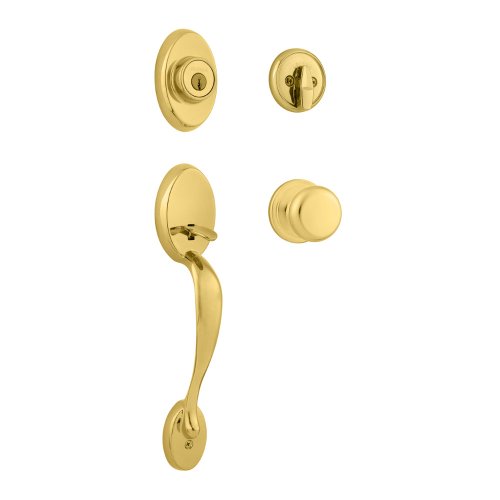 Product Cover Kwikset Chelsea Single Cylinder Handleset w/Juno Knob featuring SmartKey in Lifetime Polished Brass