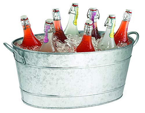Product Cover TableCraft HBT1914 Galvanized Oval Beverage Tub, 22.8 x 14.5 x 9.5-Inch