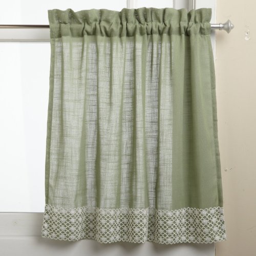 Product Cover LORRAINE HOME FASHIONS Salem 60-inch x 36-inch Tier Curtain Pair, Sage