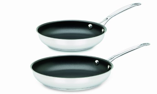 Product Cover Cuisinart 722-911NS Chef's Classic Stainless Nonstick 2-Piece 9-Inch and 11-Inch Skillet Set - Black And Silver