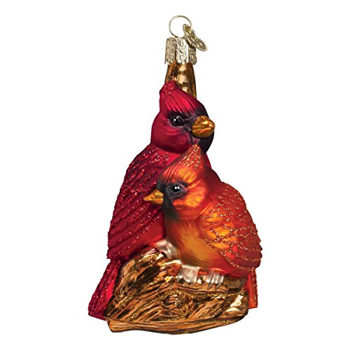 Product Cover Old World Christmas Pair Bird Watcher Collection Glass Blown Ornaments for Christmas Tree,Northern Cardinal