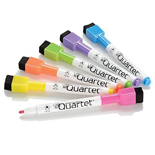 Product Cover Quartet Dry Erase Markers, Whiteboard Markers, Fine Point, Mini, Magnetic, ReWritables, Vivid Colors, 6 Pack (51-661142Q)