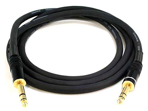 Product Cover Monoprice Premier Series 1/4 Inch (TRS) Male to Male Cable Cord - 6 Feet- Black 16AWG (Gold Plated)