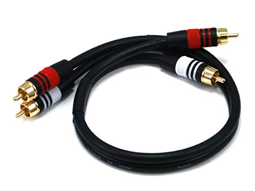 Product Cover Monoprice 1.5ft Premium 2 RCA Plug/2 RCA Plug M/M 22AWG Cable - Black