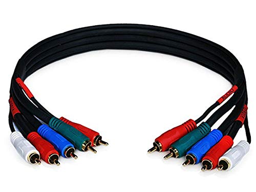 Product Cover Monoprice 1.5ft 22AWG 5-RCA Component Video/Audio Coaxial Cable (RG-59/U) - Black