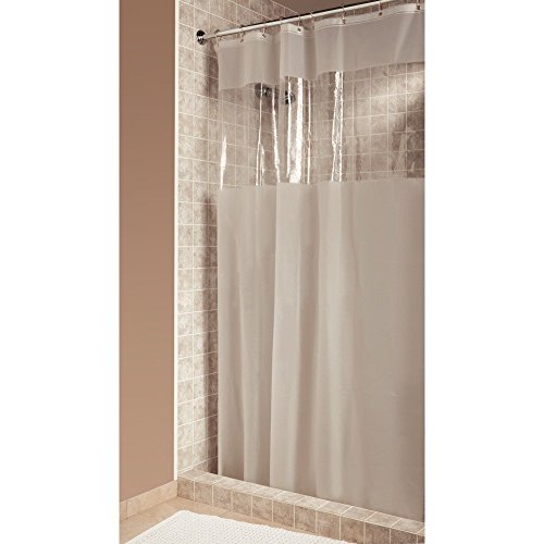 Product Cover iDesign Hitchcock EVA Plastic Shower Liner Mold and Mildew Resistant for use Alone or With Fabric Curtain for Master, Guest, Kid's Bathroom, 108 x 72 Inches, Frost and Clear