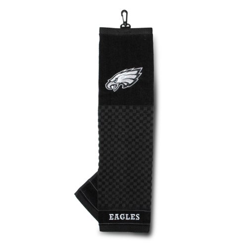 Product Cover Team Golf NFL Philadelphia Eagles Embroidered Golf Towel, Checkered Scrubber Design, Embroidered Logo