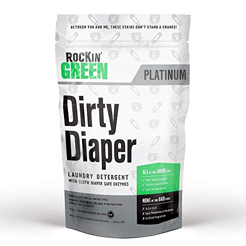 Product Cover Rockin' Green Platinum Series Dirty Diaper Powdered Laundry Detergent, 45 oz. - All Natural, Biodegradable, and Eco-Friendly