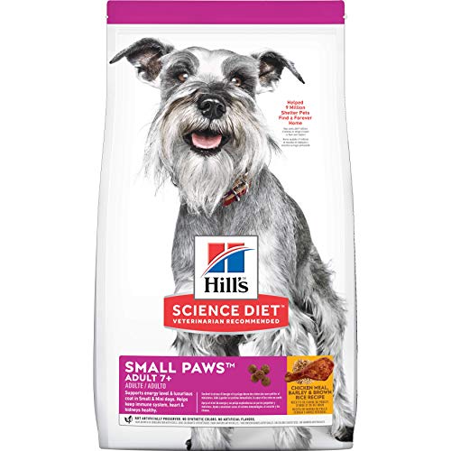 Product Cover Hill's Science Diet Dry Dog Food, Adult 7+ for Senior Dogs, Small Paws for Small Breeds, Chicken Meal, Barley & Brown Rice Recipe, 15.5 lb Bag