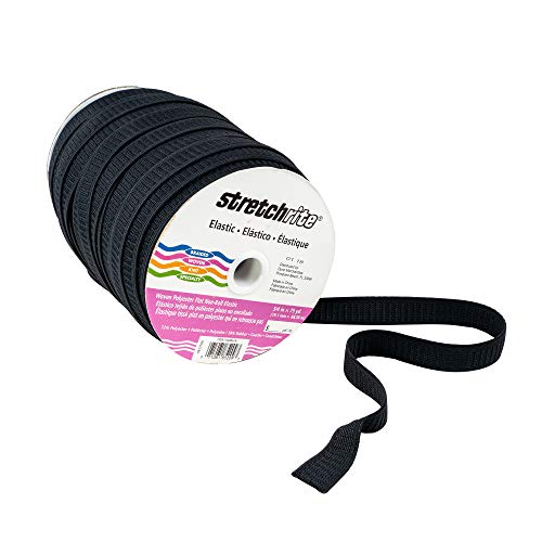 Product Cover Stretchrite 1PSS1102BLCK Stretchrite 3/4-Inch by 75-Yard Black Non-Roll Woven Polyester Elastic Spool