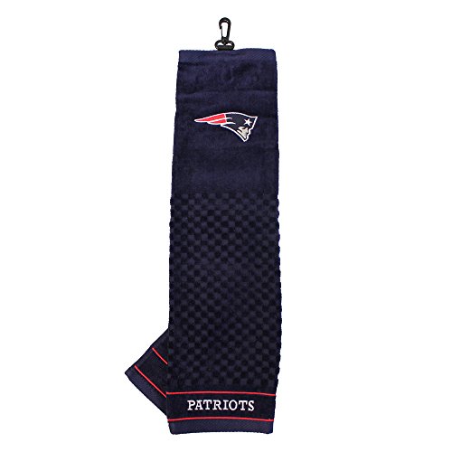 Product Cover Team Golf NFL New England Patriots Embroidered Golf Towel, Checkered Scrubber Design, Embroidered Logo
