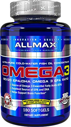 Product Cover Allmax Nutrition Omega 3 Ultra-Pure Cold-Water Fish Oil Concentrate, 180 Count