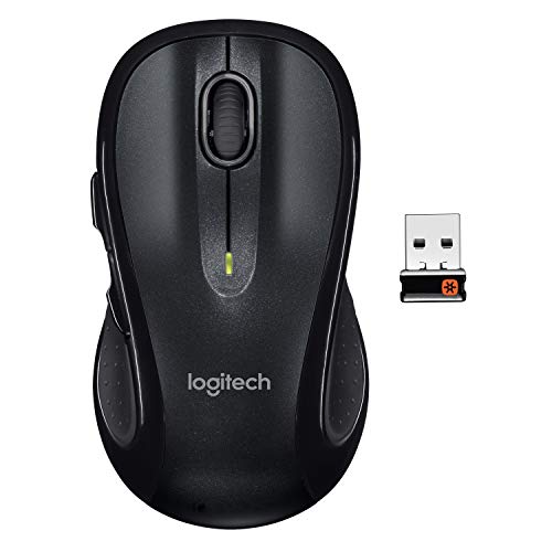 Product Cover Logitech M510 Wireless Computer Mouse - Comfortable Shape with USB Unifying Receiver, with Back/Forward Buttons and Side-to-Side Scrolling, Dark Gray