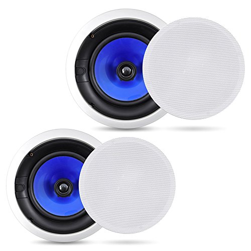 Product Cover 2-Way In-Wall In-Ceiling Speaker System - Dual 8 Inch 300W Pair of Ceiling Wall Flush Mount Speakers w/ 1