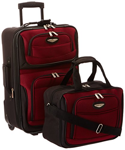 Product Cover Travel Select Amsterdam Expandable Rolling Upright Luggage Set 2-Piece, Burgundy