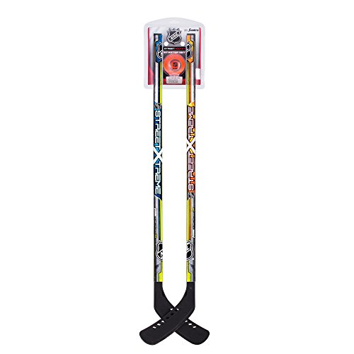 Product Cover Franklin Sports Youth Street Hockey Set - Includes 2 Street Hockey Sticks and 1 Street Hockey Ball - Official NHL Licensed Product - Perfect Hockey Starter Set for Kids