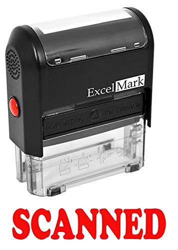 Product Cover SCANNED Self Inking Rubber Stamp - Red Ink
