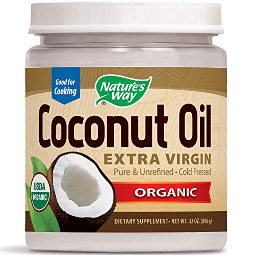 Product Cover Nature's Way Organic Extra Virgin Coconut Oil Pure Cold-Pressed Organic Non-GMO 32 Ounce (Pack of 1)