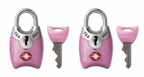 Product Cover Master Lock 4689T Keyed TSA Approved Luggage Lock, 2 Pack, Pink