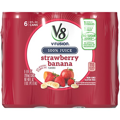 Product Cover V8 Strawberry Banana, 8 oz. Can (4 packs of 6, Total of 24)