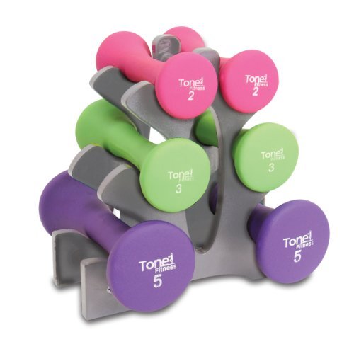 Product Cover Tone Fitness 20-Pound Hourglass Dumbbell Set | Weight Set