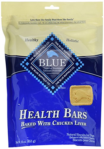Product Cover Blue Buffalo Health Bars Natural Crunchy Dog Treats Biscuits, Chicken Liver 16-oz bag
