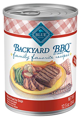 Product Cover Blue Buffalo Family Favorites Natural Adult Wet Dog Food, Backyard BBQ 12.5-oz can (Pack of 12)