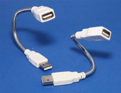 Product Cover PCCABLES.COM Flexible USB Cable Flex Port 8 Inch Chrome GooseNeck A-Male A-Female Extension