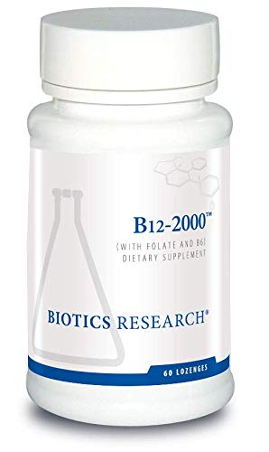 Product Cover Biotics Research B12 Lozenges- Vitamin B6 & B12 2000 Lozenges with Folate - 60 Lozenges