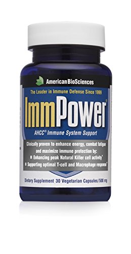 Product Cover American BioSciences ImmPower AHCC Supplement, Enhanced Immune Support, Natural Killer Cell Activity and Cytokine Production, 30 Vegetarian Capsules, 500 milligrams per Capsule