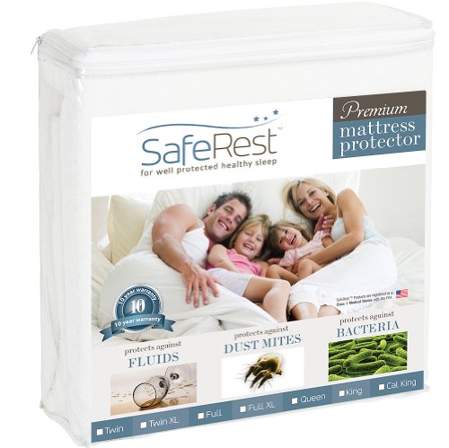 Product Cover SafeRest Twin Extra Long (XL) Premium Hypoallergenic Waterproof Mattress Protector - Vinyl Free