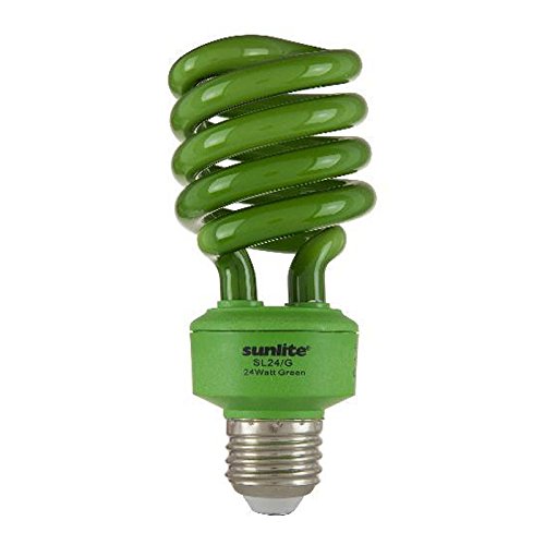 Product Cover Sunlite SL24/G 24 Watt Spiral Energy Saving Compact Fluorescent CFL Light Bulb (100-Watt Incandescent Equivalent) Medium Base Green