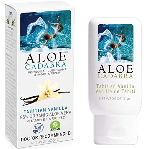 Product Cover Aloe Cadabra Organic Personal Lubricant and Natural Vaginal Moisturizer with 95% Aloe Vera, Flavored Tahitian Vanilla, 2.5 Ounce