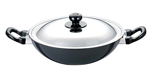 Product Cover Futura Non-Stick Deep-Fry Pan(Kadhai) 2-1/2-Litre with Steel Lid and Round Bottom