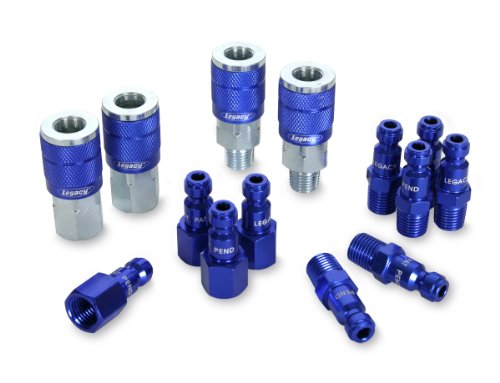 Product Cover ColorConnex Coupler & Plug Kit (14 Piece), Automotive Type C, 1/4 in. NPT, Blue, A72458C
