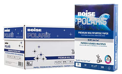 Product Cover BOISE POLARIS Premium Multipurpose Paper, 11 x 17, 97 Bright White, 20 lb, 5 ream carton (2,500 Sheets)