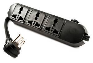 Product Cover Simran SM-60 Universal Power Strip 3 Outlets for 110V-250V Worldwide Travel with Surge/Overload Protection