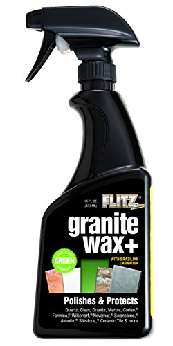 Product Cover Flitz Granite Glass Cleaner + Sealer Safe on Food, Powerful Carnauba Wax Formula to Clean, Polish + Protect Kitchen and Bathroom Surfaces, 1 Pack