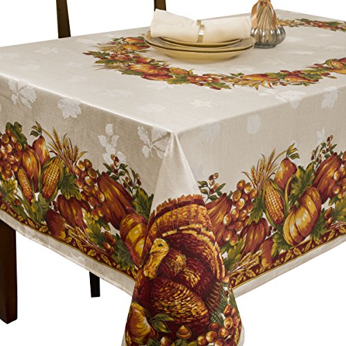 Product Cover Benson Mills Harvest Splendor Engineered Printed Fabric Tablecloth, 60-Inch-by-104 Inch