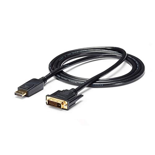 Product Cover StarTech.com DisplayPort to DVI Cable - 6ft / 2m - 1920 x 1200 - M/M - DP to DVI Adapter Cable - Passive DisplayPort Monitor Cable (DP2DVI2MM6)