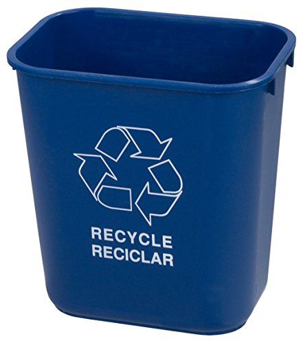 Product Cover Carlisle 342928REC14 Plastic Recycle Deskside Wastebasket, 28 Quart, Blue