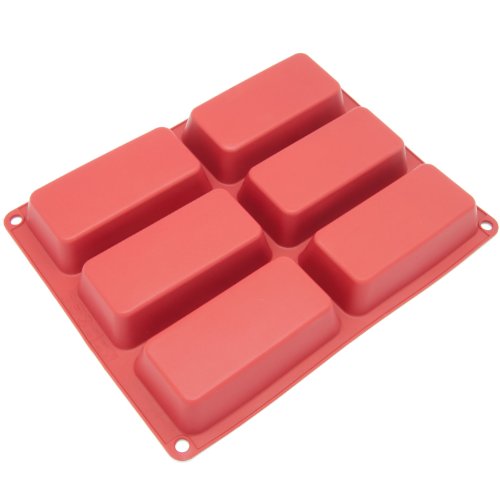 Product Cover Freshware Silicone Mold, Soap Mold for Pudding, Muffin, Loaf, Brownie, Cornbread, and Cheesecake, 6-Cavity