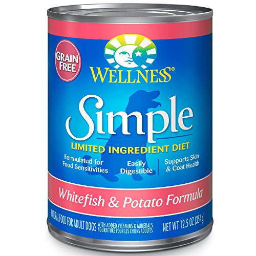 Product Cover Wellness Simple Natural Grain Free Wet Canned Limited Ingredient Dog Food, Whitefish & Potato, 12.5-Ounce Can (Pack Of 12)