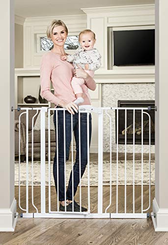 Product Cover Regalo 37-Inch Extra Tall and 49-Inch Wide Walk Thru Baby Gate, Includes 4-Inch and 12-inch Extension Kit, 4 Pack of Pressure Mount Kit and 4 Pack of Wall Mount Kit