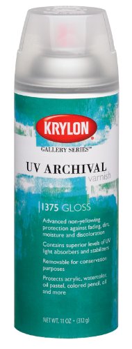 Product Cover Krylon K01375000 Gallery Series UV Archival Varnish Aerosol Spray, Gloss, 11 Ounce